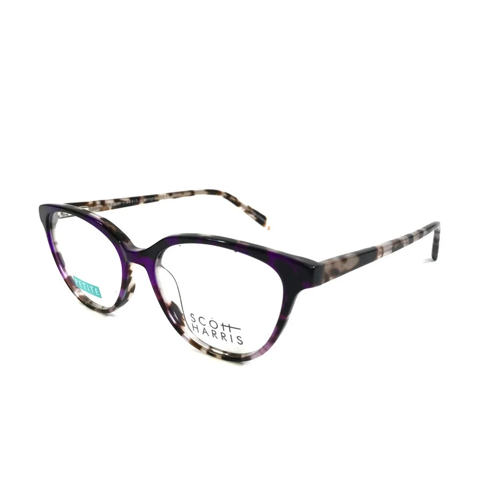 Scott Harris Petite Eyeglasses Frame SH-686 C1 Plum Tortoise Cat Eye 48-15-135